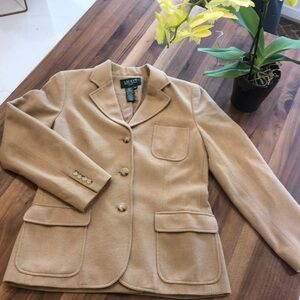 Women’s Lauren by Ralph Lauren Stunning Tan Camel Hair Blazer